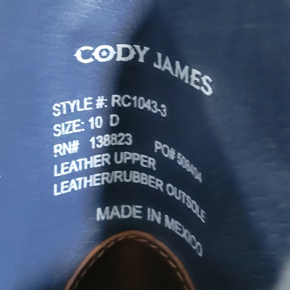 Cody James Men's Western Performance Boots Broad Square Toe Size 10D - Picture 9 of 10